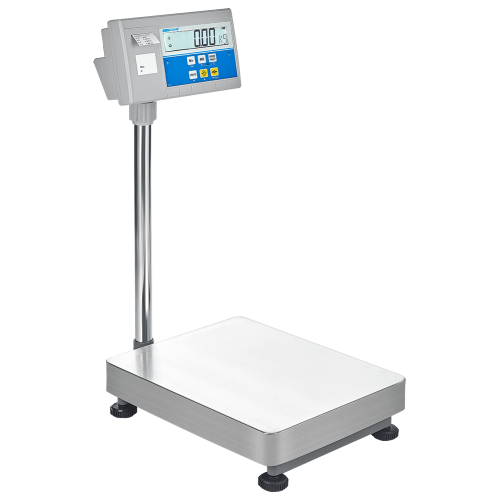 Adam Equipment BKT Floor Label Printing Scales with Pillar, External Calibration, 150 kg Capacity, 10 g Readability, 400 x 500 mm Pan Size - BKT 150 - Click Image to Close